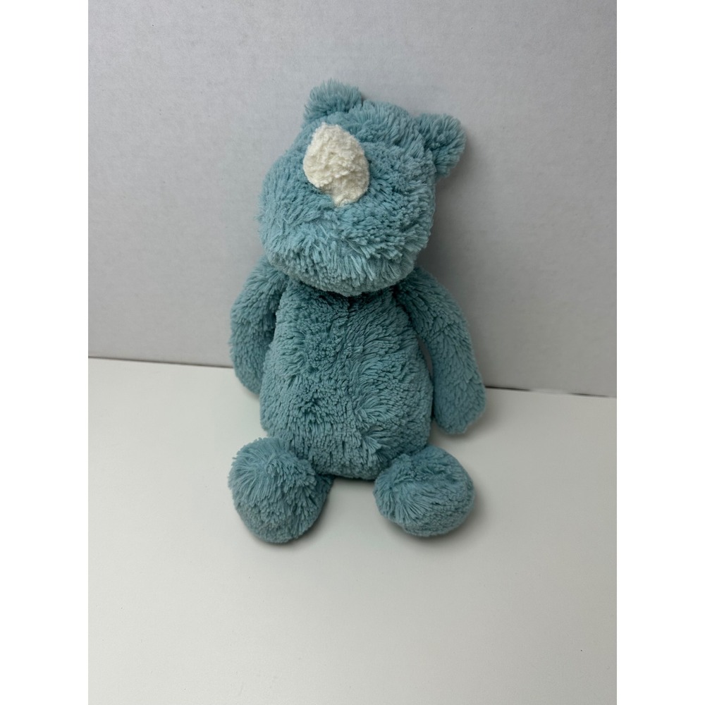 Jellycat London Fuddlewuddle Rhino Teal Blue Stuffed Animal Plush Toy